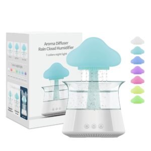 Rain Cloud Humidifier Water Drip — Mushroom Aroma Diffuser with 7-Color LED Lights