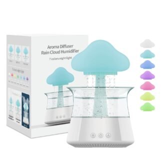 Rain Cloud Humidifier Water Drip — Mushroom Aroma Diffuser with 7-Color LED Lights