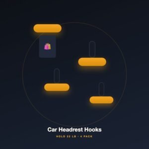 Car Headrest Hooks 4-Pack — Hang Groceries, Bags & Coats