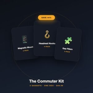The Commuter Kit — Magnetic Mount + Headrest Hooks + Gap Fillers